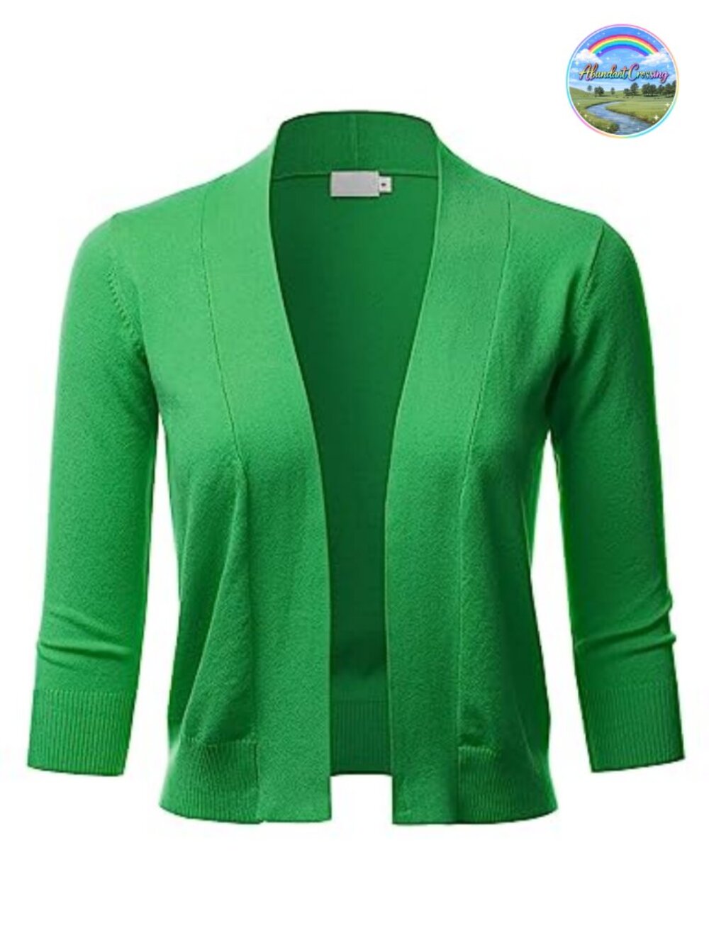 Womens Cropped Bolero Cardigan Shrug 3/4 Sleeve Open Front Stretch Viscose